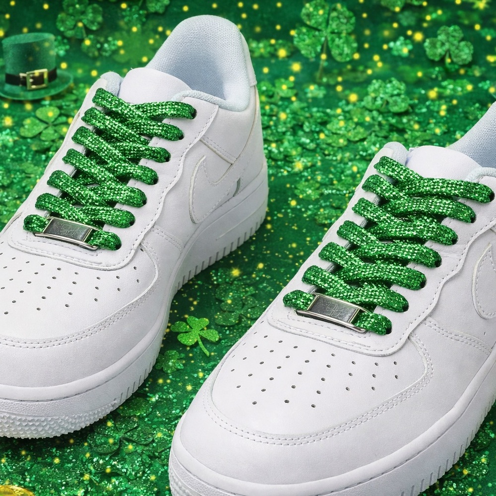St Patrick’s day ready! Metallic green shoelaces